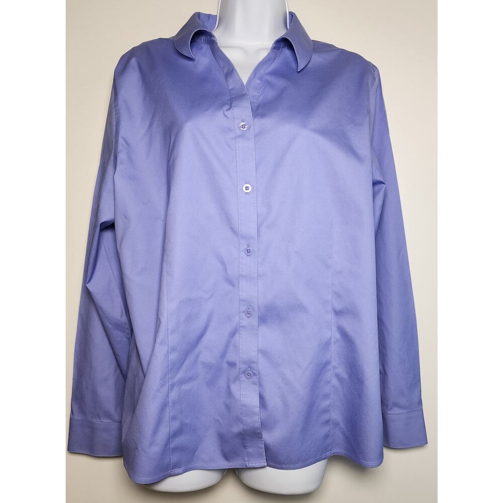 Chicos No Iron Button Down Career Classic Stretch‎ Shirt Size 3